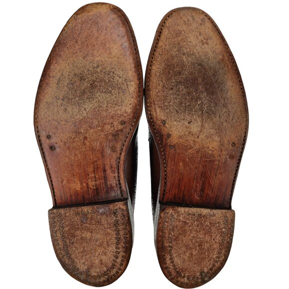 Vintage Florsheim Royal Imperial Brown Leather Longwing Derby Mens 9 Dress Shoes - Picture 3 of 13